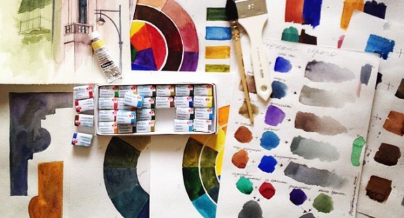 Техника акварель