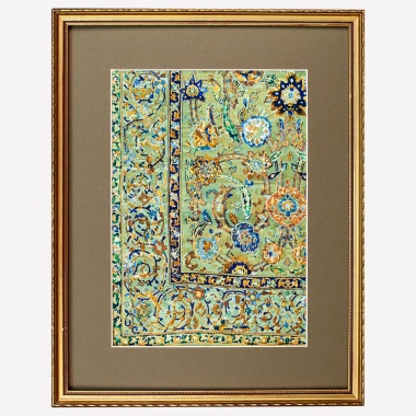 Хромолитография экспонаты сокровищницы Сан Марко в Венеции «Ковер персидского шаха Аббаса»