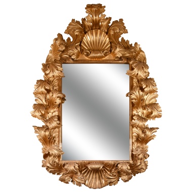 Резное золочёное зеркало в стиле барокко «Листья аканта»