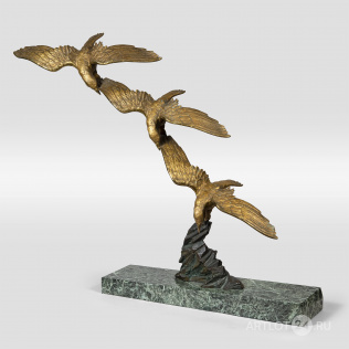Скульптурная композиция «Парящие чайки» в стиле ар-деко