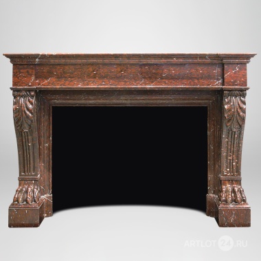 Каминный мраморный портал в стиле ампир  эпохи Наполеон III