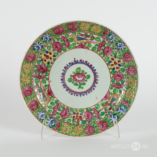 Декоративная тарелка в восточном стиле «Птицы в саду»