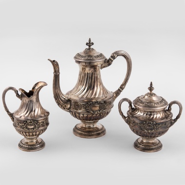 Сервиз кофейный из 3-х предметов в стиле Людовика XVI