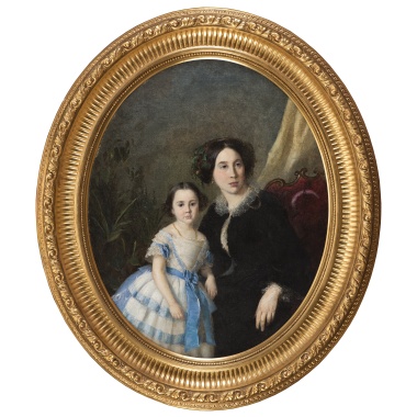 Шведе Роберт Густавович  «Портрет дамы в черном с ребенком»