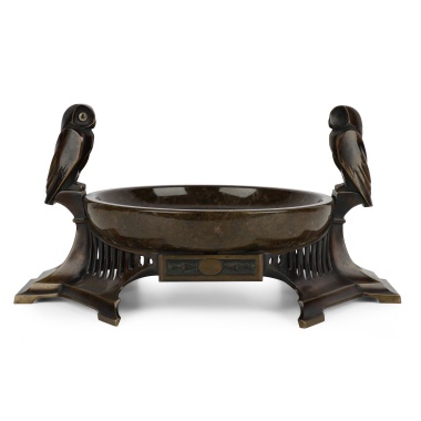 Фруктовница с фигурами филинов в стиле ар-деко