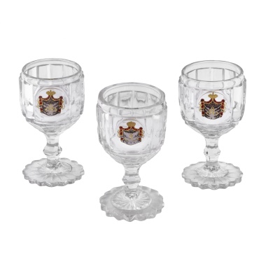 Набор рюмок из "Банкетного" сервиза с вензелем "А" Императорского стеклянного завода