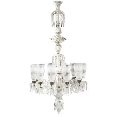 Люстра c хрустальными подвесами французской мануфактуры Baccarat