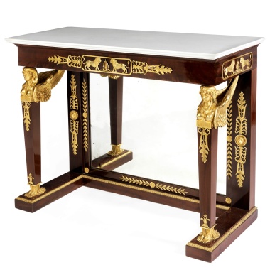 Пристенная консоль в стиле ампир с фигурами Слав