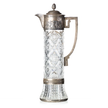 Хрустальный кувшин в серебряной оправе Четвертой Московской Артели ювелиров