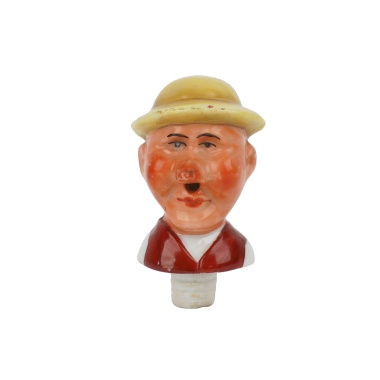 Бутылочная пробка-наливайка «голова в желтой шляпе» 