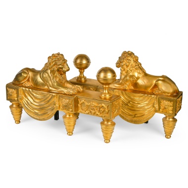 Парные таганы с фигурами львов в стиле Людовика XVI