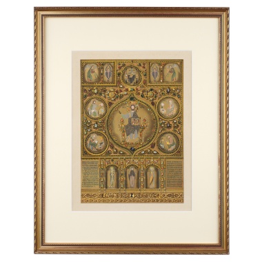 Хромолитография с изображением фрагмента «Пала д'Оро» в базилике Святого Марка в Венеции