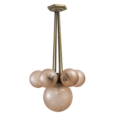 Люстра в стиле ар-деко «Розовые шары» Фирма Братьев Мюллер
