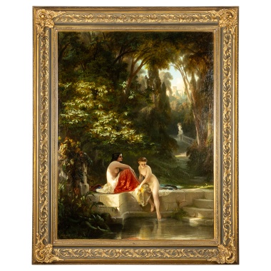 Вильгельм Август Лебрехт Амберг  «Купание в тени деревьев» 