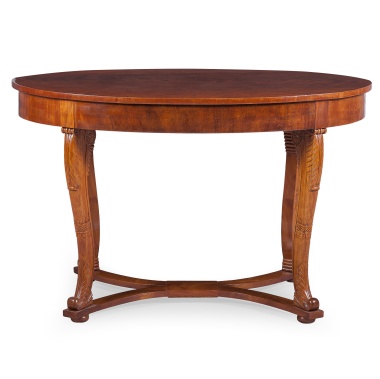 Овальный гостиный стол в стиле ампир
