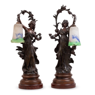 Парные лампы в стиле ар-нуво по модели Огюста Моро