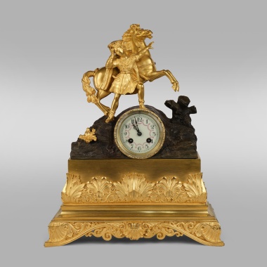 Каминные часы в стиле историзм «Во время охоты»