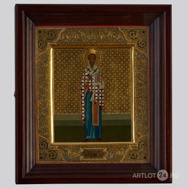 Икона Святого Николая Чудотворца в киоте