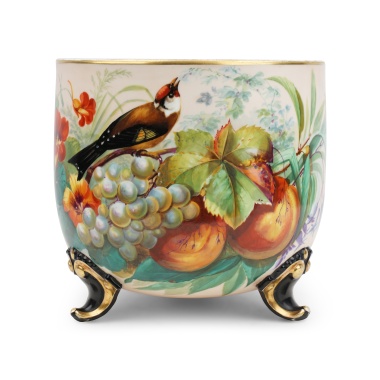 Декоративное кашпо с росписью «Птица в саду»