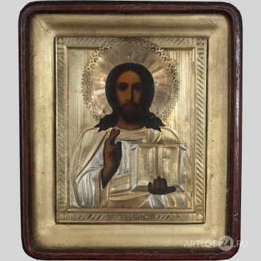 Икона "Господь Вседержитель" в деревянном киоте