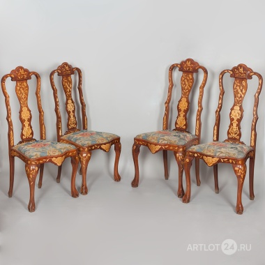 Комплект из четырёх стульев маркетри конца XVIII века