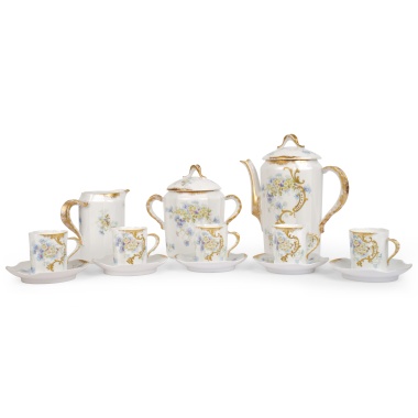 Кофейный сервиз в стиле ар-нуво мануфактуры Лимож