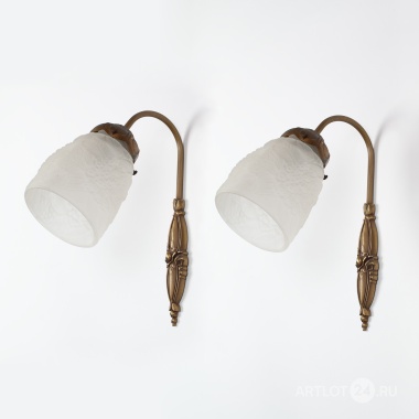 Парные бра матового стекла «Черёмуха» в стиле ар-деко