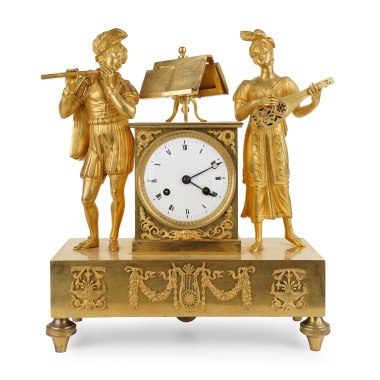 Каминные часы «Трубадуры» в стиле ампир