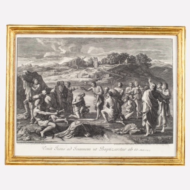 Гравюра «Таинство Крещения» французского гравера Бенуа Одрана по сюжету Николя Пуссена