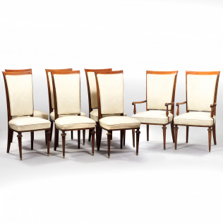 Комплект из шести стульев и парных кресел в стиле ар-деко