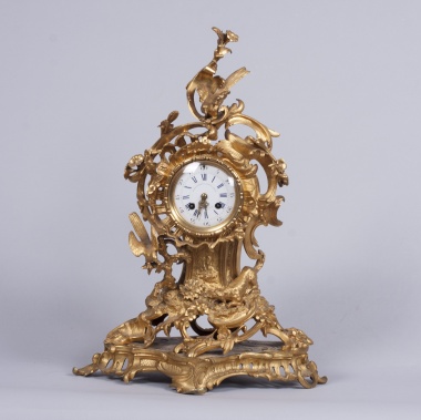 Каминные часы "Охота на птиц" в стиле рококо