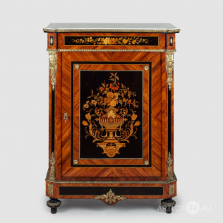 Шкафчик с наборным рисунком в виде вазы с фруктами в стиле Наполеона III