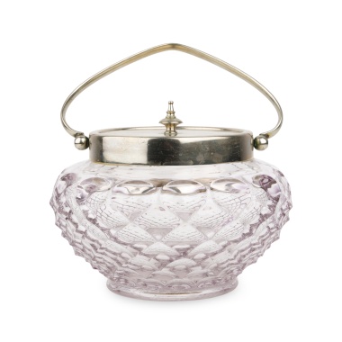 Ваза-конфетница аместистового стекла в стиле ар-деко