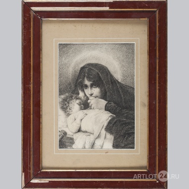 Графика "Дева Мария со спящим младенцем"