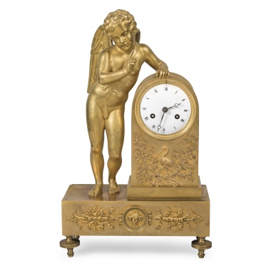 Кабинетные часы в стиле ампир с фигурой Амура